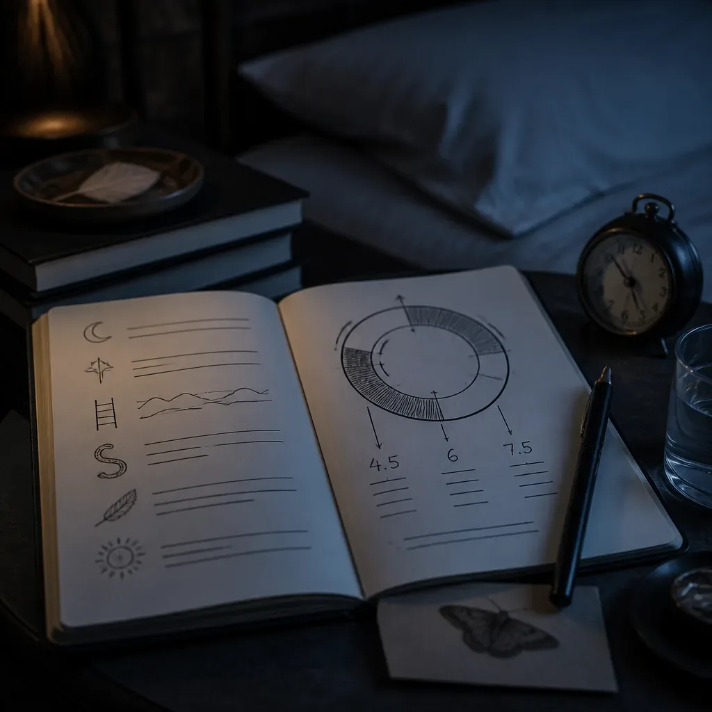 Dream journal with marked REM sleep windows