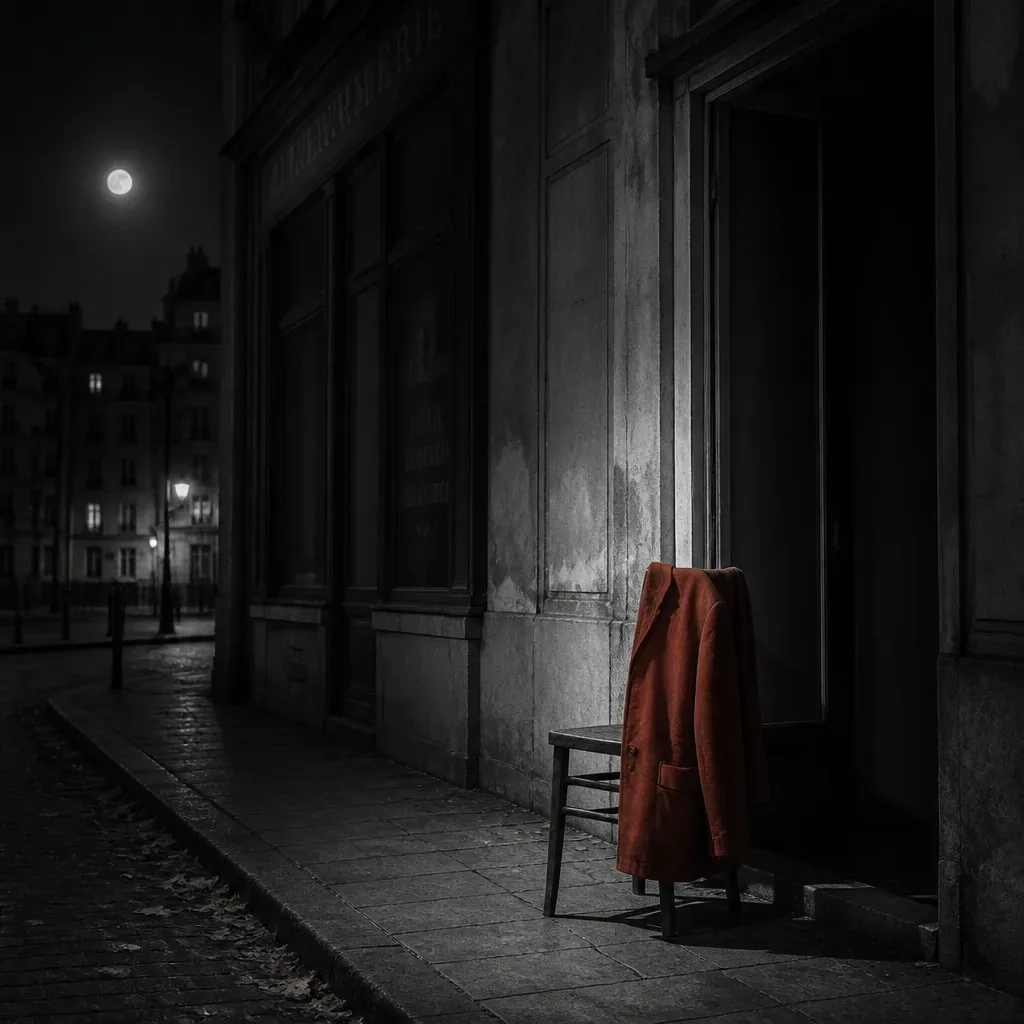 Colored coat in a grayscale dream street