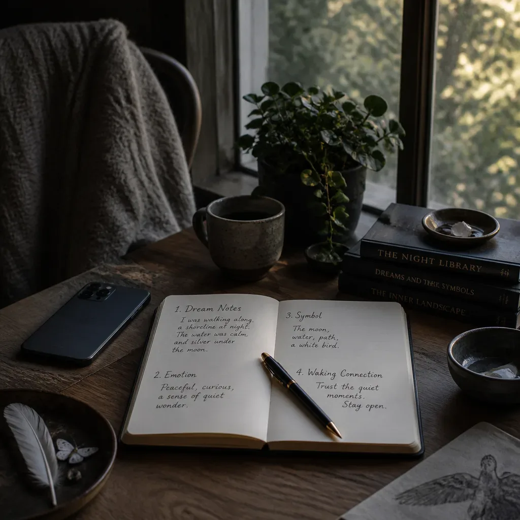 Morning dream notes written beside a window