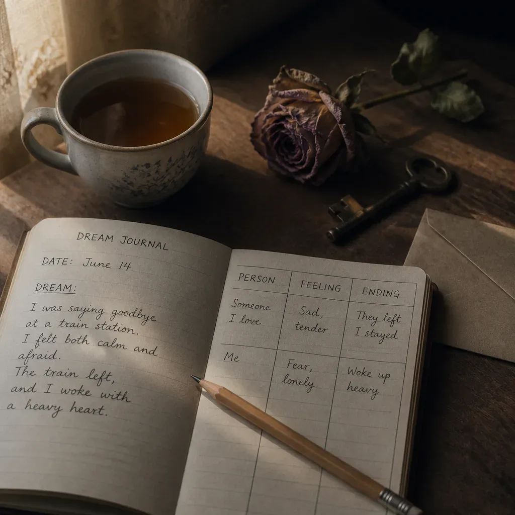 Dream journal with notes on death symbolism