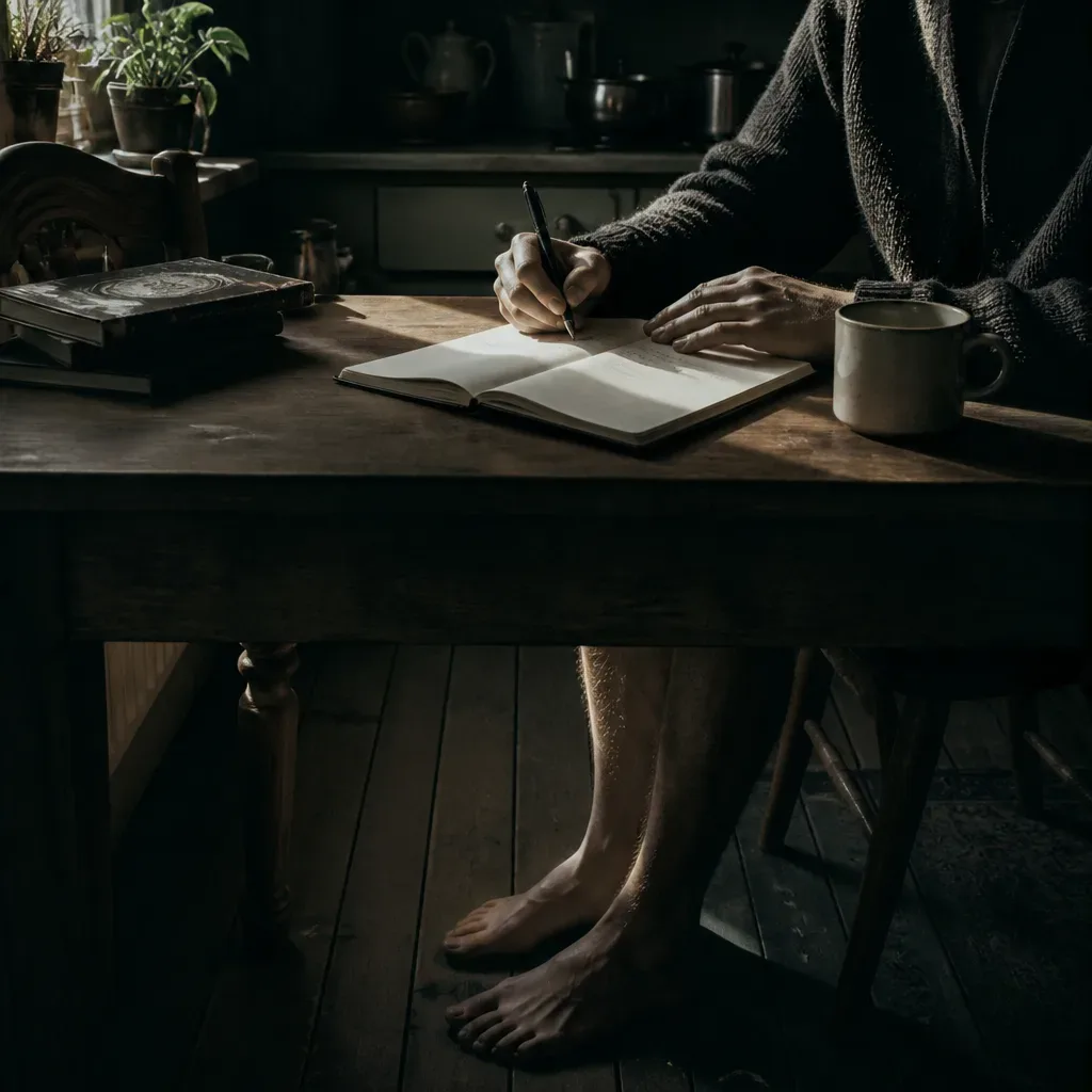 Person writing morning notes after a dream