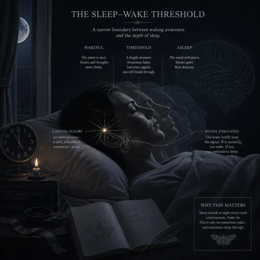 Sleep onset diagram with a sudden inner sound