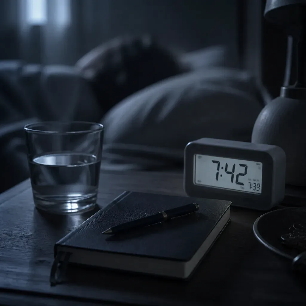 Bedside clock and phone with subtly shifting details