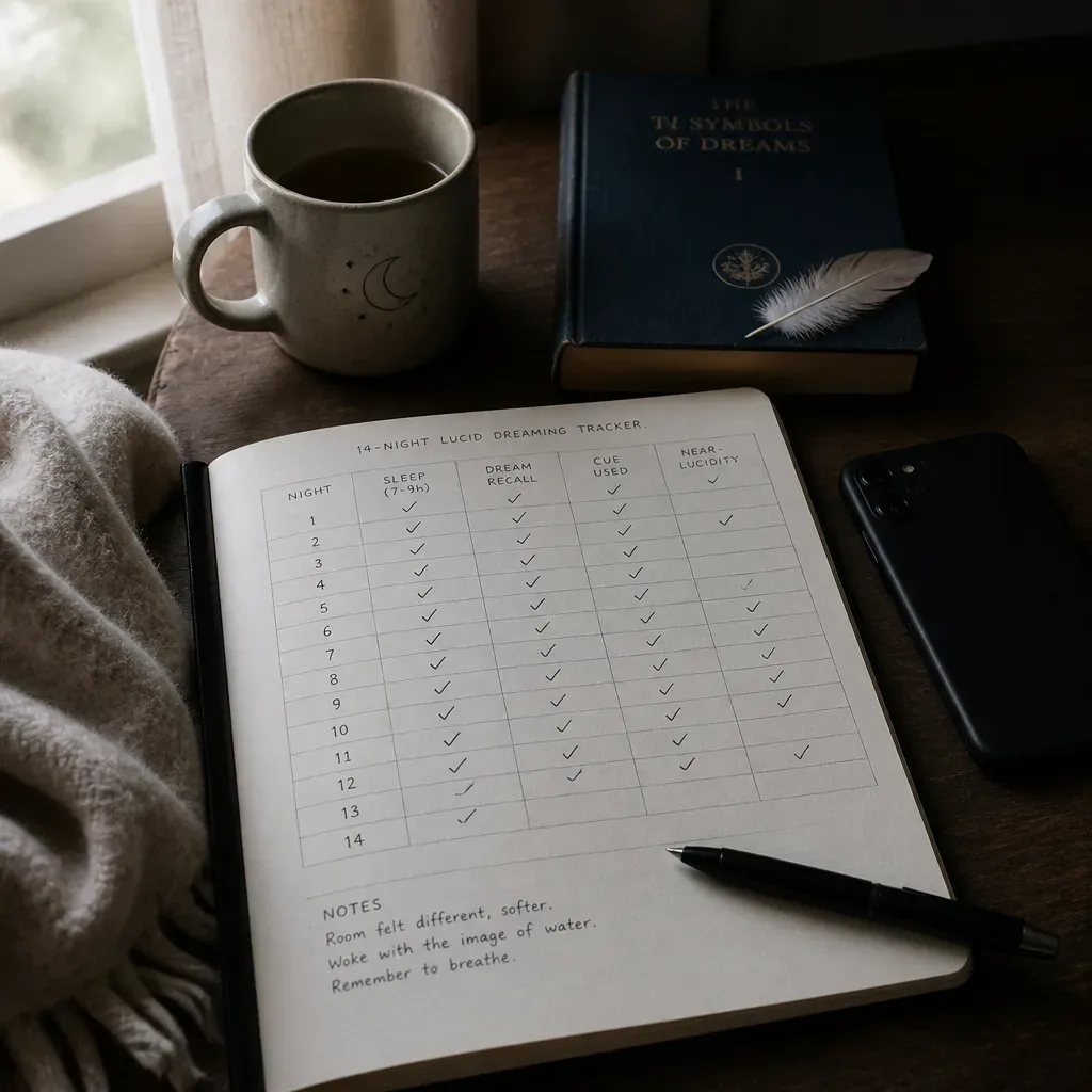 Four-column tracker for lucid dreaming practice