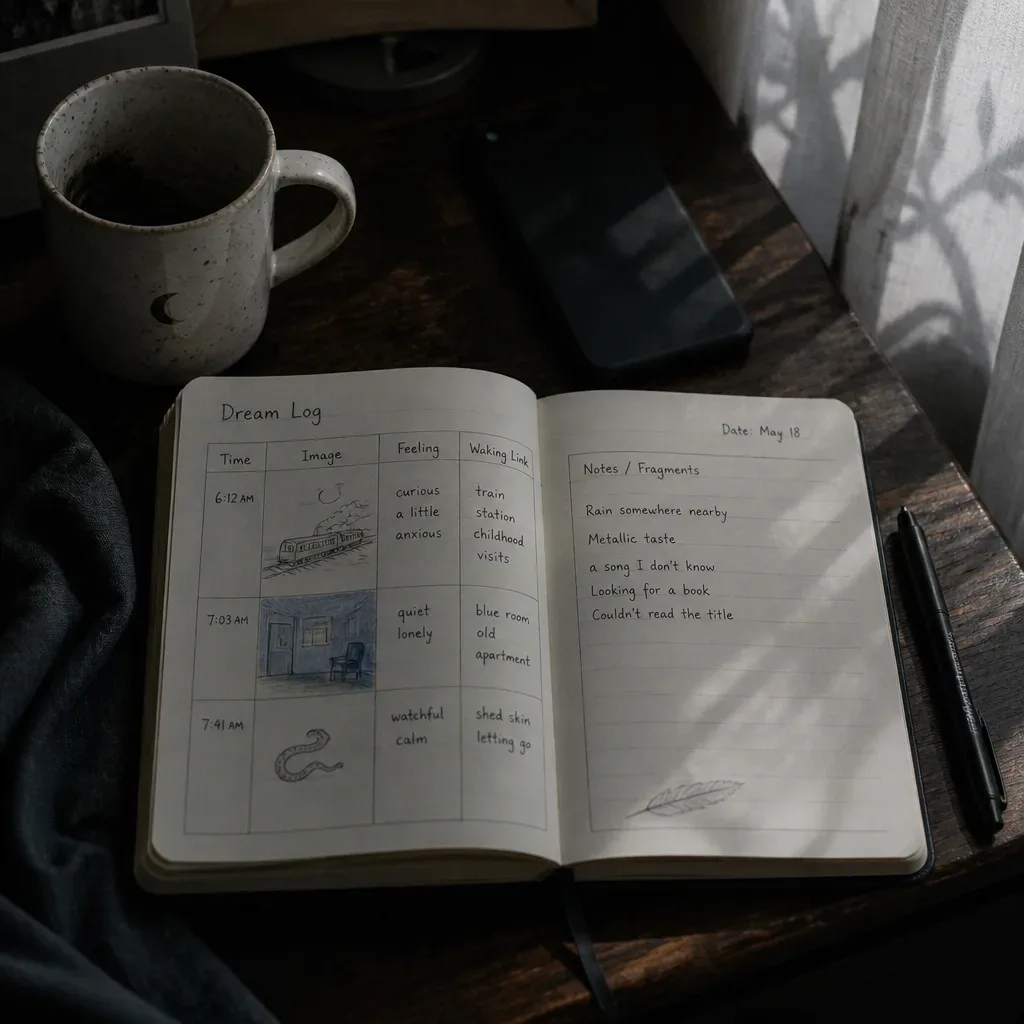 Notebook used to record a vivid nap dream
