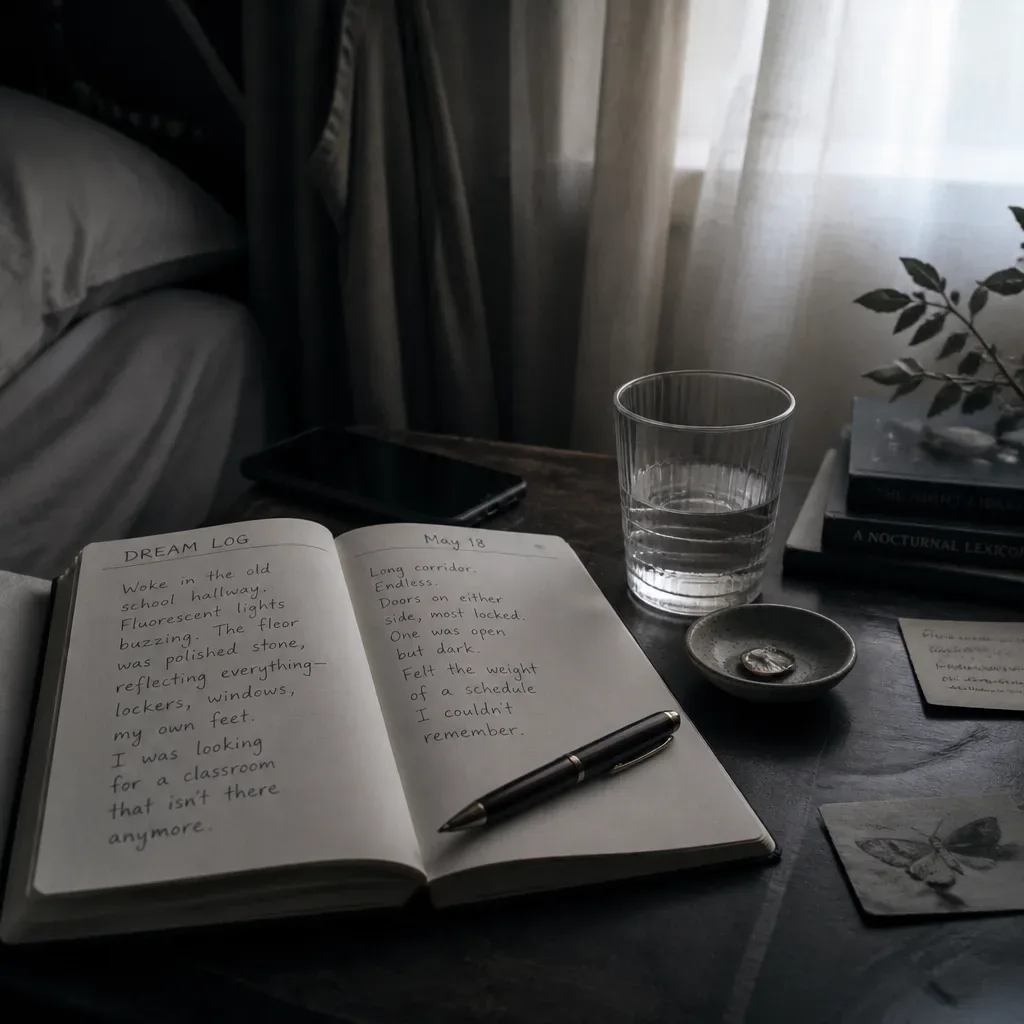 Dream journal open beside a morning window