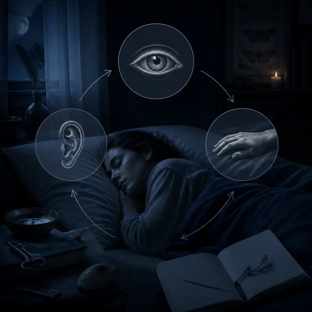 Sight sound and body symbols around a sleeper
