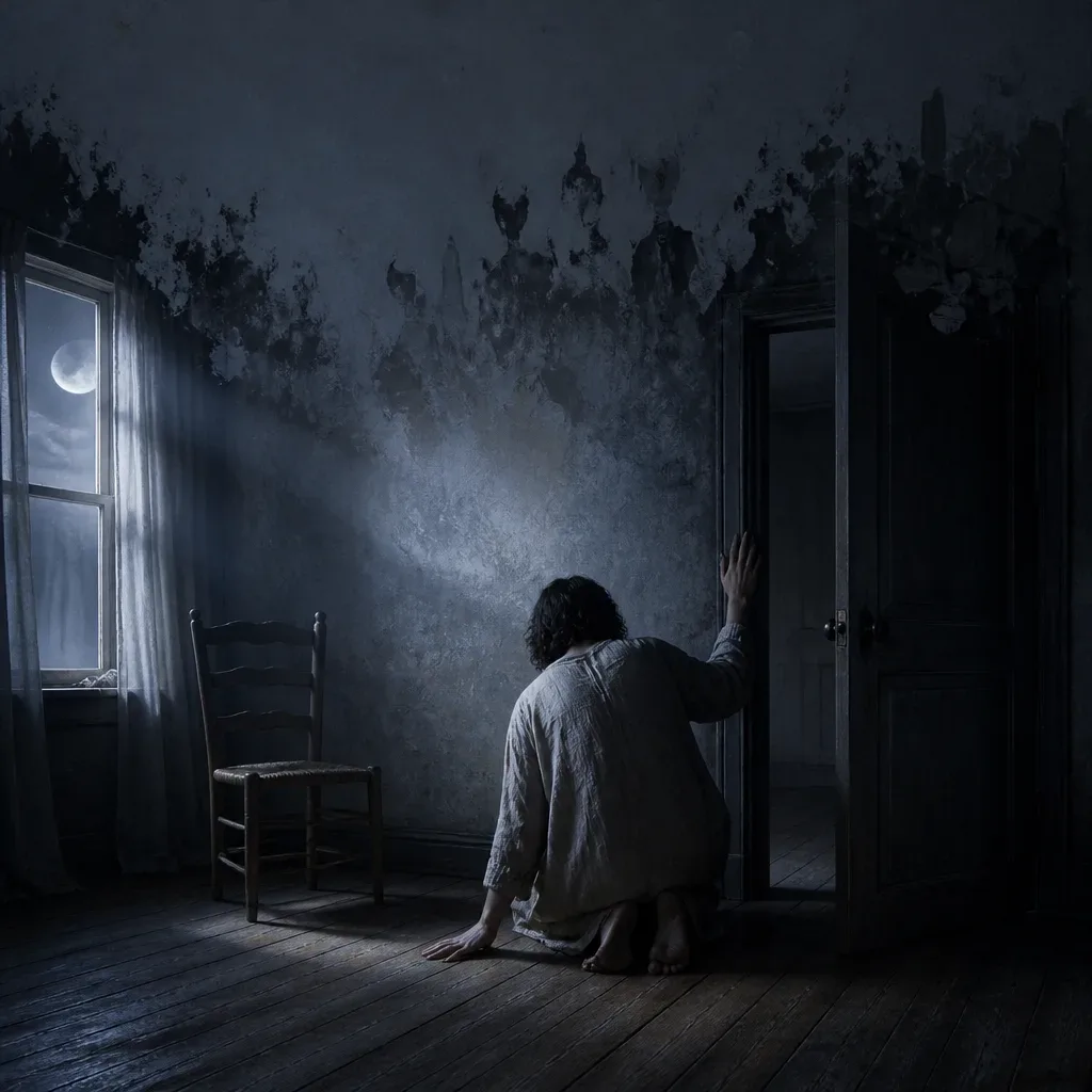 Lucid dreamer touching floor as the room fades
