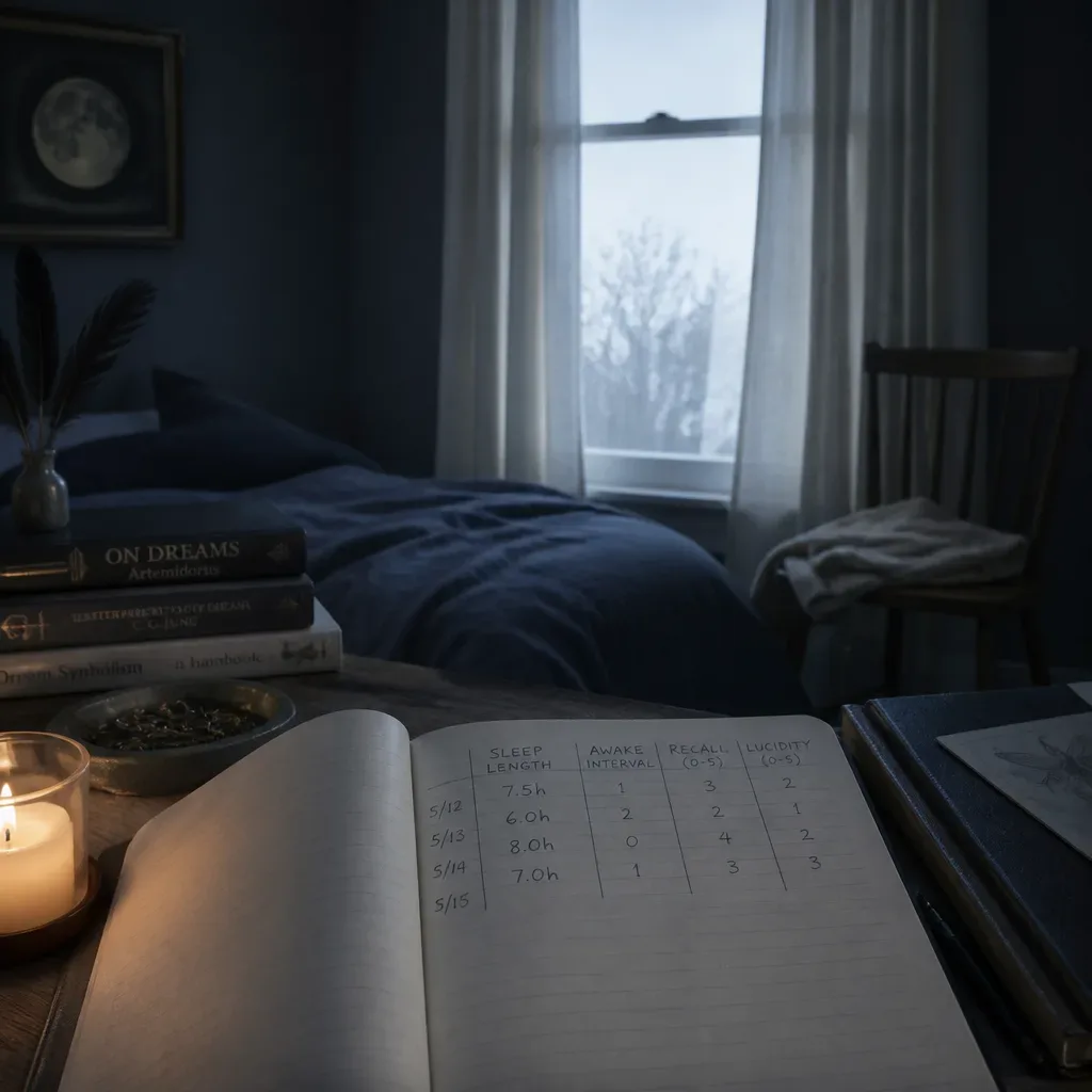 Notebook tracking sleep and lucid dream recall