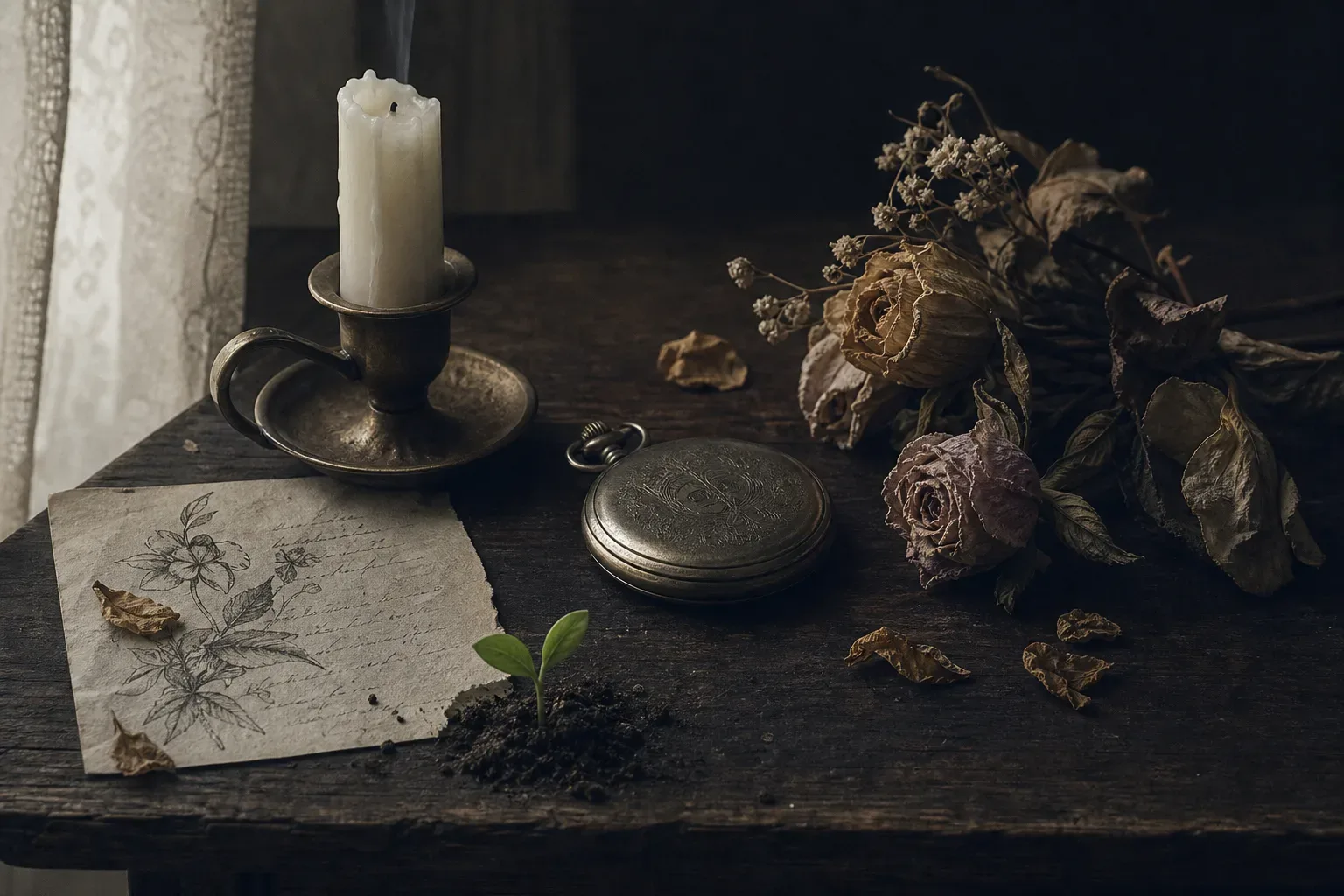 Symbolic still life: Death and dying