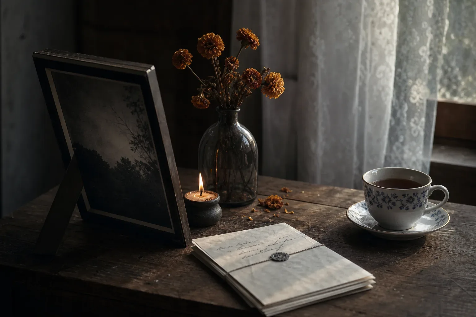 Symbolic still life: Someone who has died
