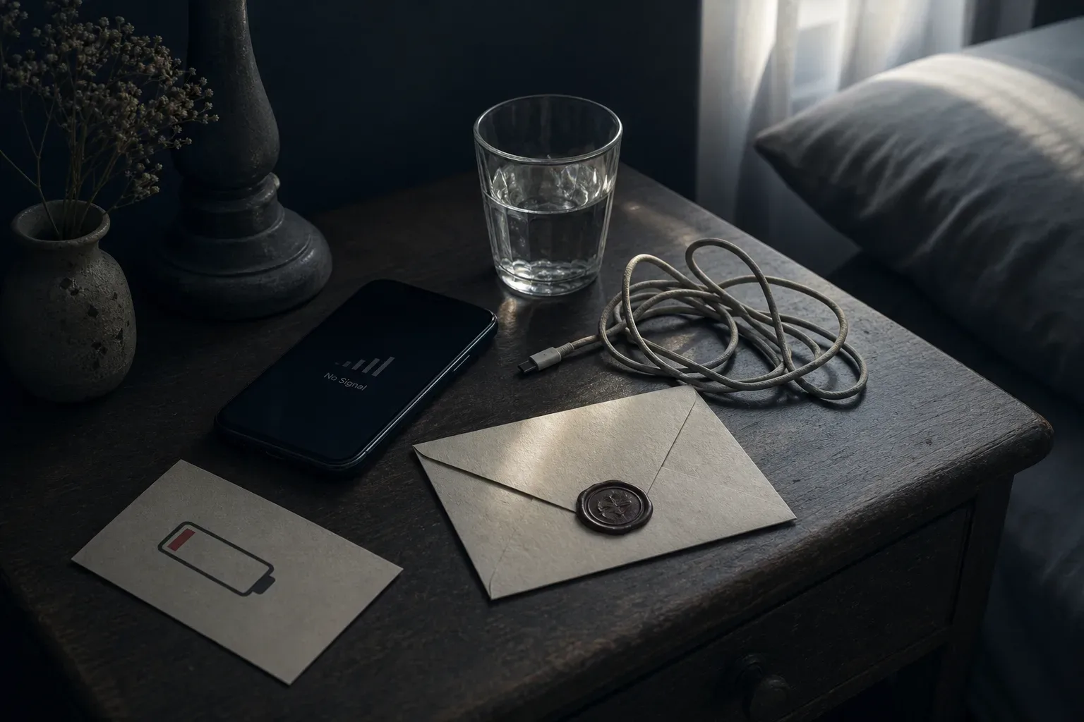 Symbolic still life: A phone that won't work